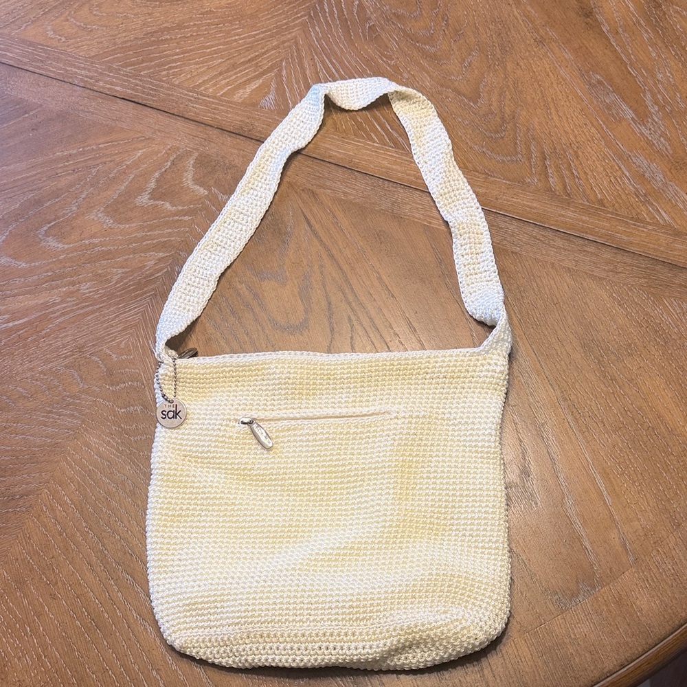 The Sak Cream Crochet Crossbody Shoulder Bag